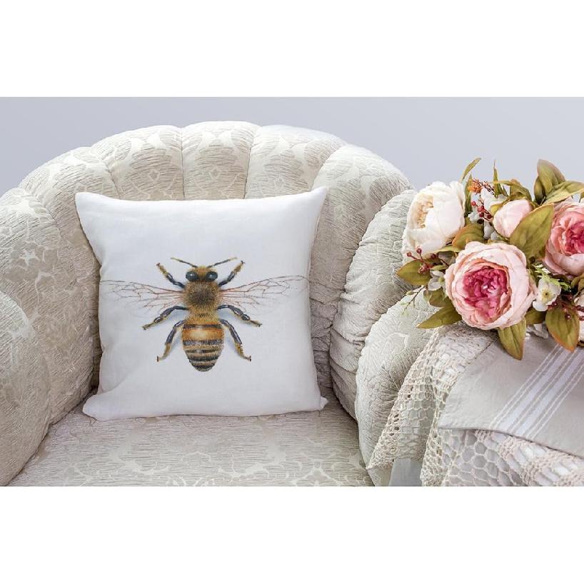 HGOD DESIGNS Bee Pillow Cover,Decorative Pillow Bees Watercolour Drawing Pillow Cases Cotton Linen Outdoor Indoor Square Cushion Covers for Home Sofa