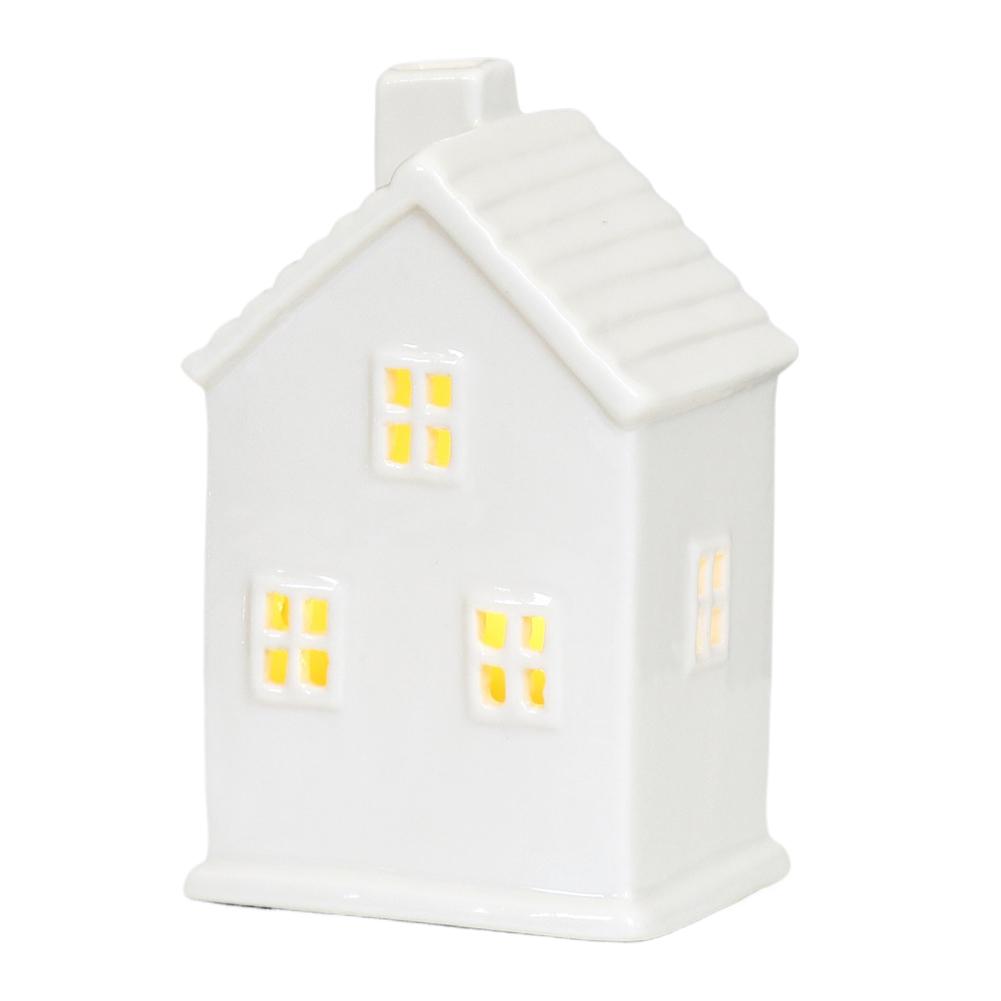 High-end Christmas Indoor Ornaments Village Lighted Ceramic Handmade Houses Xmas Holiday Farmhouse Rustic Decor For Home Table