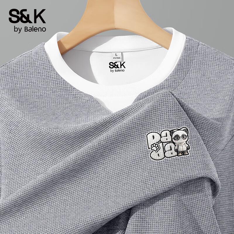 Baleno Men s S&K Faux Two-Piece Waffle Knit Long Sleeve Tee XL