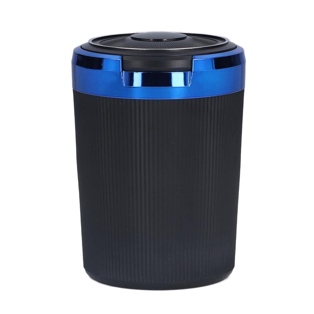 3W Luminous Car Ashtray with LED Light Lid Fireproof Smokeless Cigarette Ashtray for Home Office