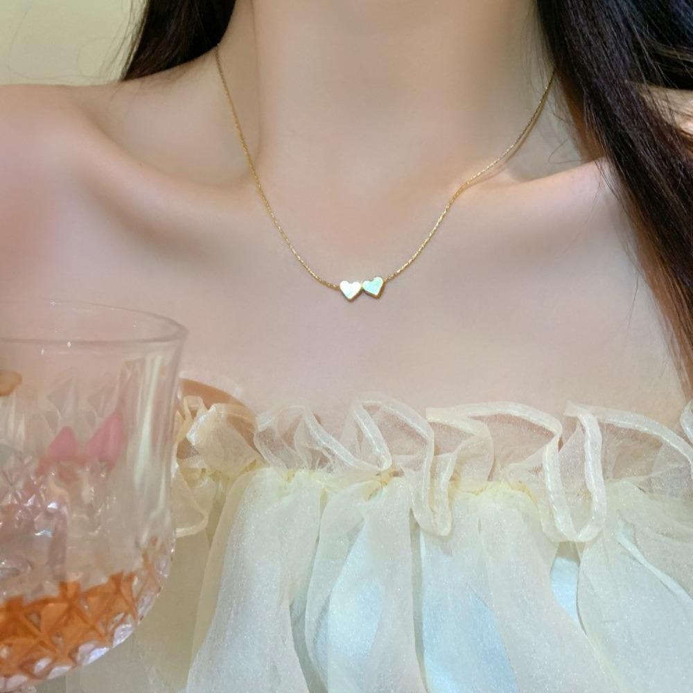 Bohemian Minimalist Necklace Silver Heart Pendant Necklace Mini Heart Necklaces  Women Gifts