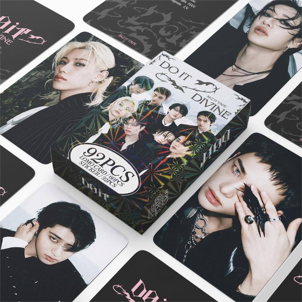 In Stock Skzoo 92Pcs Doit Album Lomo Cards 60 Double-Sided Photo Cards +32 Stickers For Fans Collection For Kids