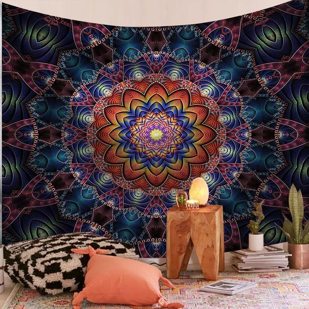 VIKAMA Vintage Ethnic Style Tapestry Elegant Printing Bohemian Style Bedroom And Living Room Decorative Tapestry