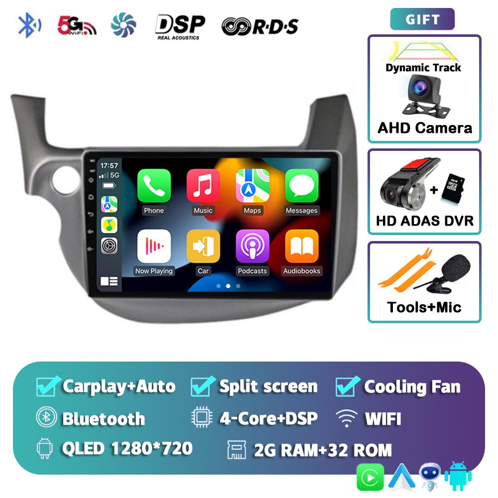 Android 14 Carplay Auto For HONDA FIT JAZZ 2007 - 2011 2012 2013 Car Radio Multimedia Player Video GPS Stereo WIFI+4G 2 Din DSP