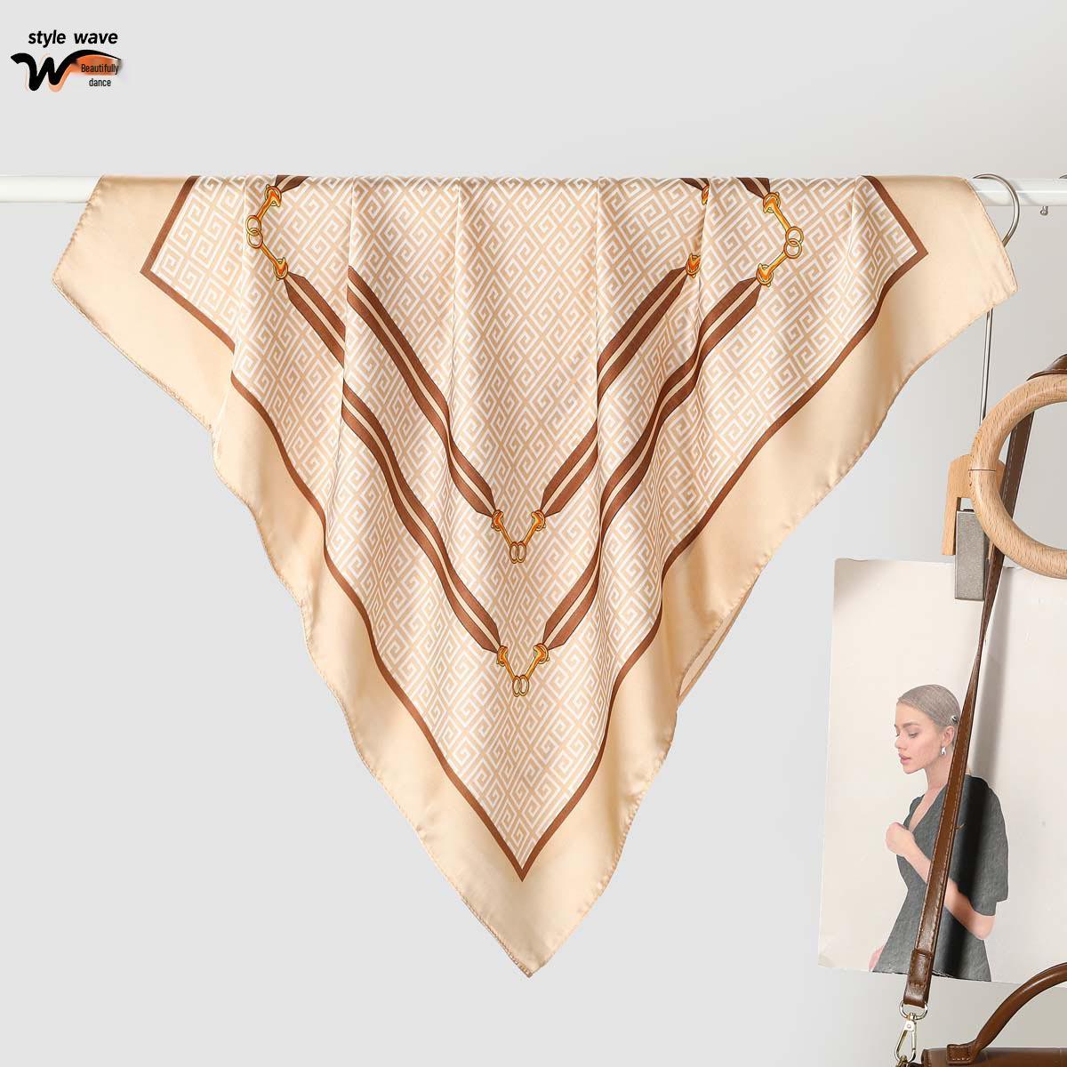 Spring & Summer Korean Style Fashion Silk-Blend Printed Women s Scarf - Versatile Decorative Accessory 70*70 CM