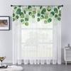 Watercolor Floral Nordic Leaves Sheer Voile Curtain For Living Room Bedroom Kitchen Window Transparent Chiffon Tulle Curtains