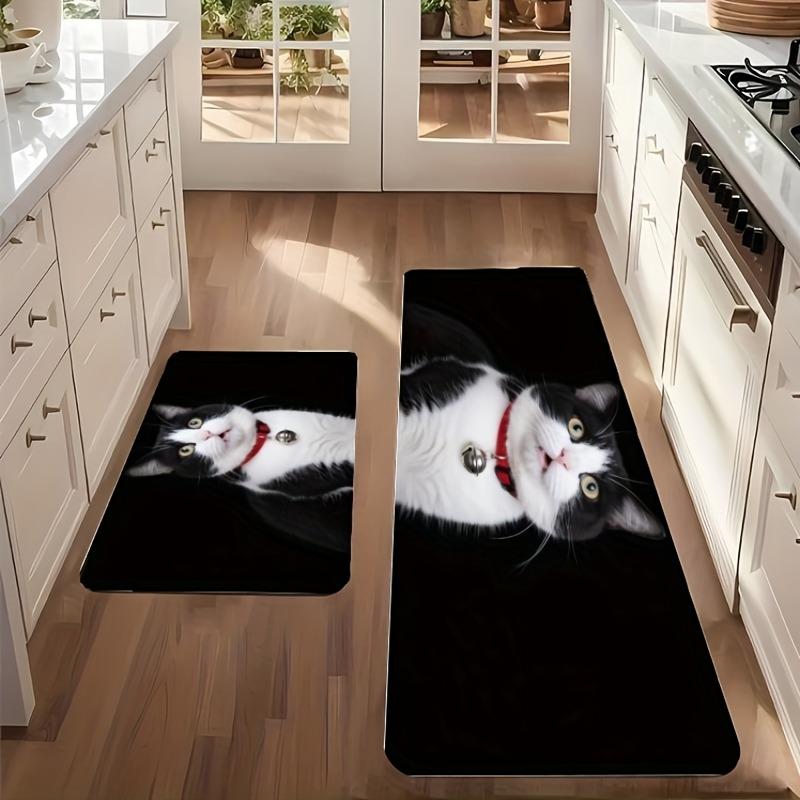 1PC Cat Pattern Kitchen Rug Non-Slip Door Mats Pop design Bathroom Rug Bath Mat Carpet for Home Sink Laundry Decor