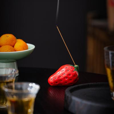 Strawberry Incense Burner Tea Pet Ornament Cute Ornament Thread Fragrance Tray Tea Table Creative Fragrance Path
