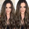 Women Mix Colors Gradient Long Curly Synthetic Wig Full Wig Wavy Wig