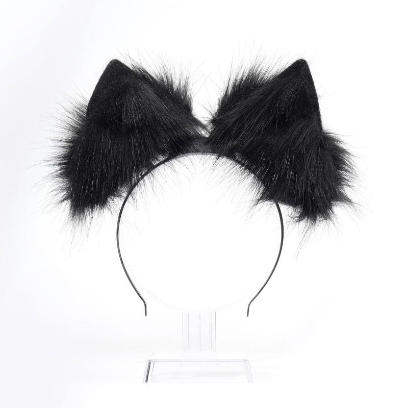 Rechargeable Plush Cat Ears Headband Detachable Electric Cosplay Costume Accessories