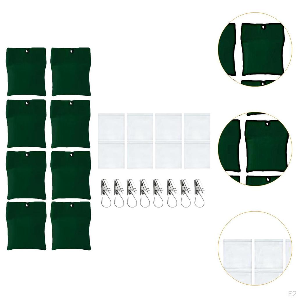 8 Vorhangbeschwerer mit Klemmen für Außenanwendungen