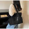 Urban Style Corduroy Shoulder Bag With Zipper Closure For Casual Outings
