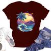 T-shirt casual da donna ampia stampata girocollo pullover manica corta top