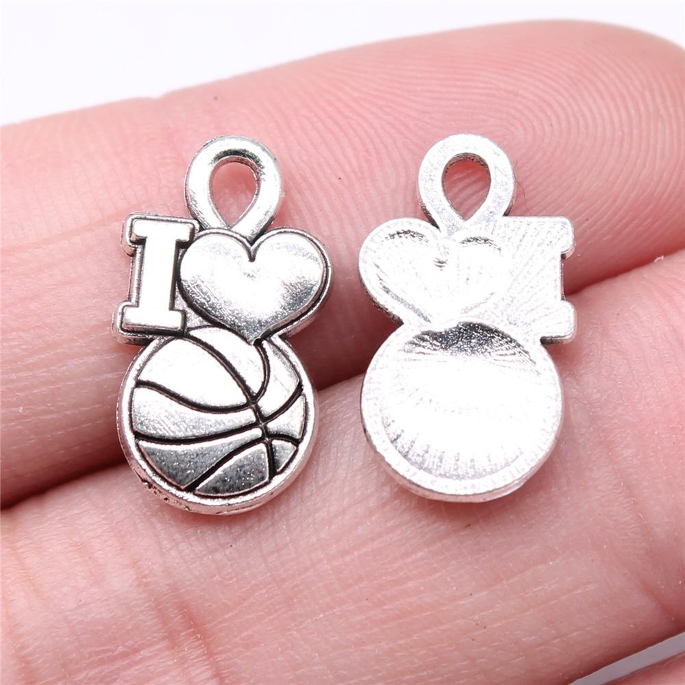 

10pcs Sport Charms Basketball Charms For Jewelry Making Antique Silver Color Pendants DIY Crafts Making Findings
