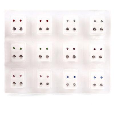 12 Paar Ohrstecker aus Aluminiumlegierung für Piercing-Maschine, Ohrpiercing-Werkzeug-Set