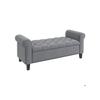 Banc Rembourré - HOMCOM - 126x48,5x47 Cm - Gris - Charge Max. 120 Kg - Rangement Caché