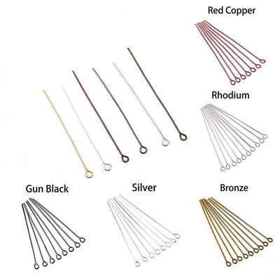 100-200pcs Eye Head Pins 20 25 30 35 40 45 50 Mm Eye Pins Findings For Diy Jewelry Making Jewelry Accessories Supplies