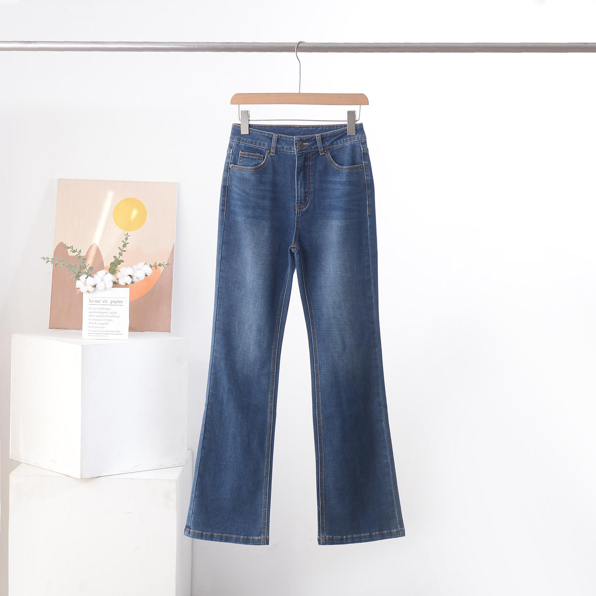 

2025 New Arrival: Women s High-Waisted Stretch Flared Jeans - Casual, Versatile, Slimming, and Loose Fit. 30 синий