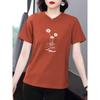 Women's Summer Short Sleeve Loose T-Shirt for Middle-Aged and Elderly - Lightweight, Slimming Fit, Flaw Concealing