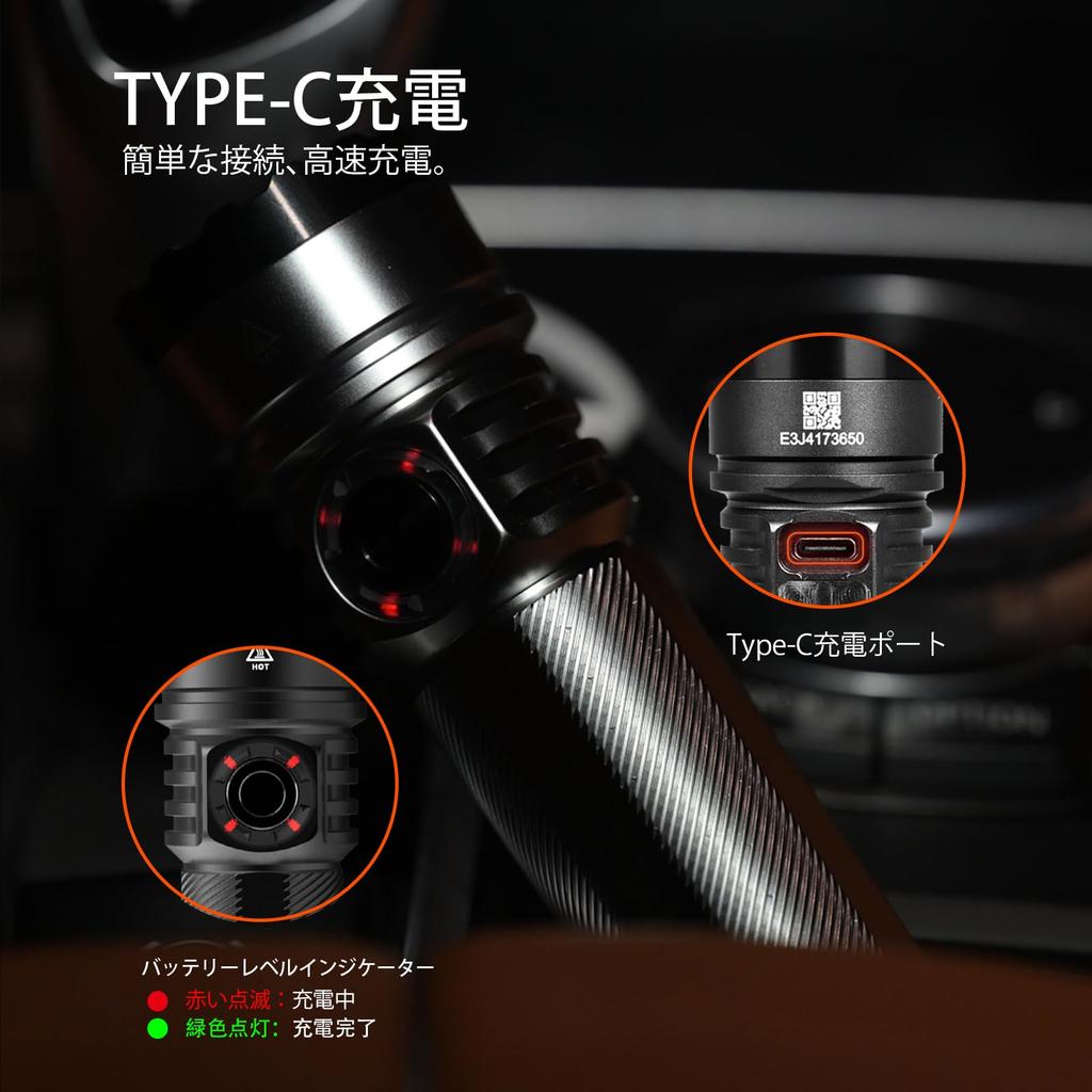 ACEBEAM E75 Helle Taschenlampe, LED-Taschenlampe, 4500 Lumen, hohe Helligkeit, leistungsstark, wiederaufladbar, IP68 wasserdicht, kleine handliche Lampe, Arbeitsleuchte, Camping