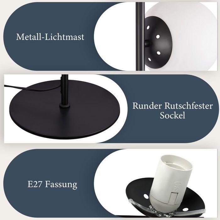 Lampadaire salon - NETTLIFE - Lampadaire 3 ampoules - métal et verre - interrupteur au pied - E27