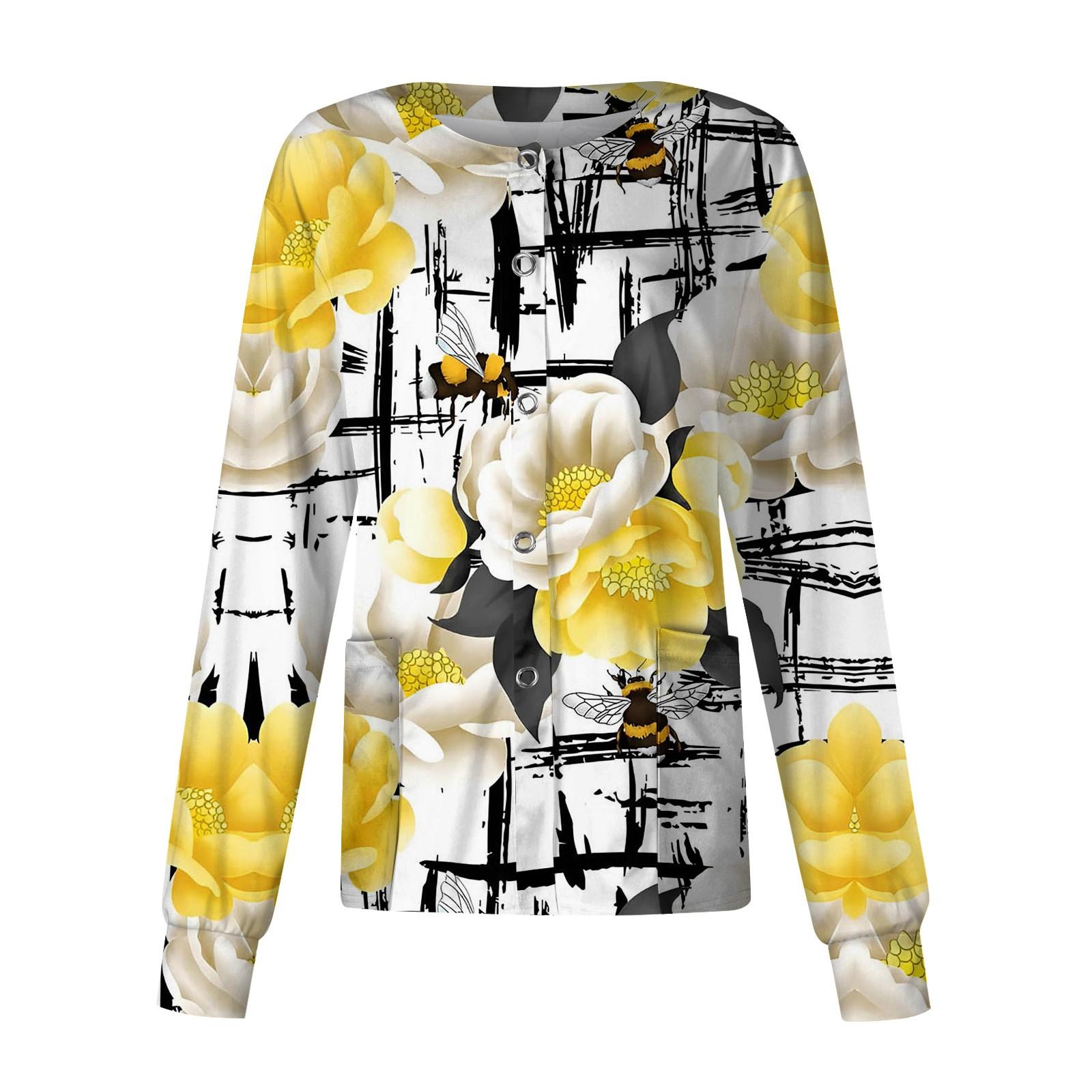 

Женский однобортный защитный комбинезон с длинным рукавом и карманом, рабочий воротник-стойка, кардиган, куртка, топ XL жёлтый