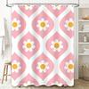 Vintage Floral Shower Curtain Pink White Decorative Waterproof Bathroom Accessories Modern Style Bathtub Window Curtains Home De