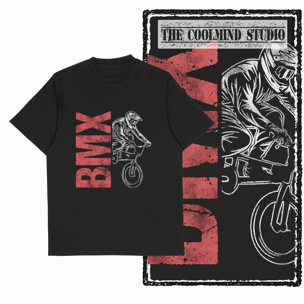 Coolmind Z1119 R 100% Cotton bMX  Graphic Men T Shirt Cotton Streetwear Retro Tshirt for Men Tee Shirt