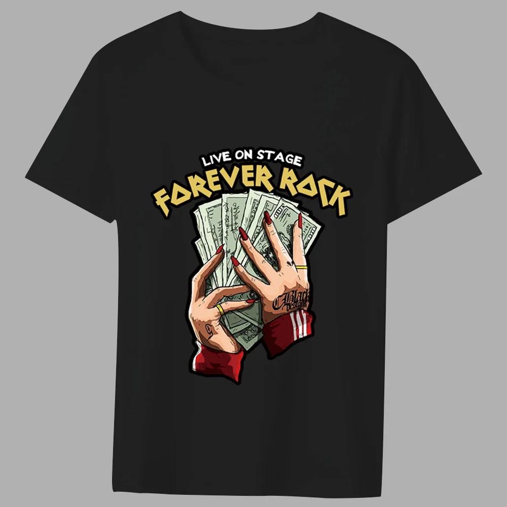 Fashion T-shirt Men's European and American Trend Gesture Printing Pattern Series Casual O-neck Commuter Comfortable Top T-shirt