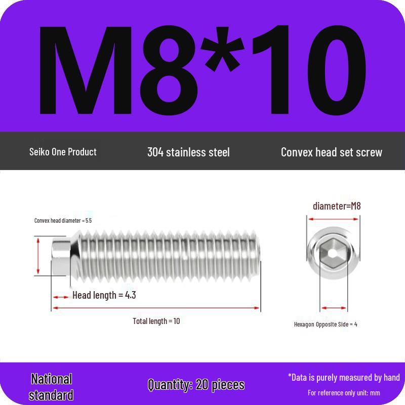 304 Stainless Steel Cup Point Grub Screw - Sizes M3 To M10