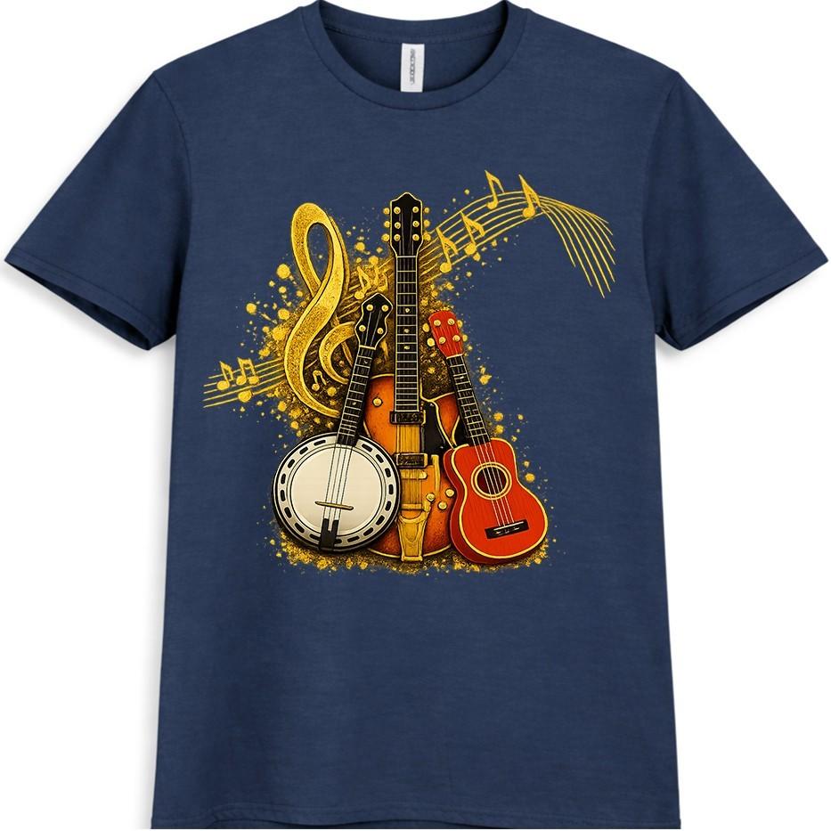 Guitar T-Shirt Music InstruUnisexts Banjo Country Folk Musician Lover Gift Tee