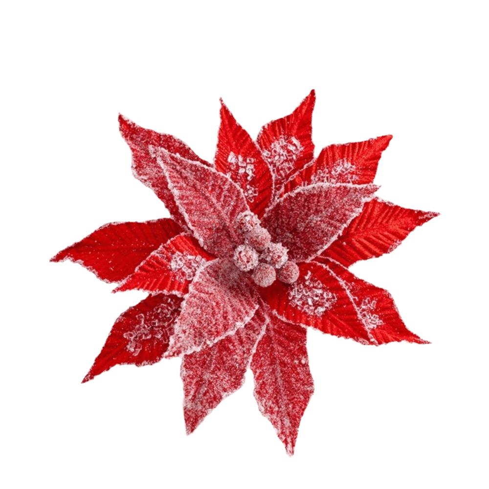 Faux Velvet Artificial Xmas Flower Large Size High-grade Xmas Tree Decorations Merry Christmas Vibrant Colors