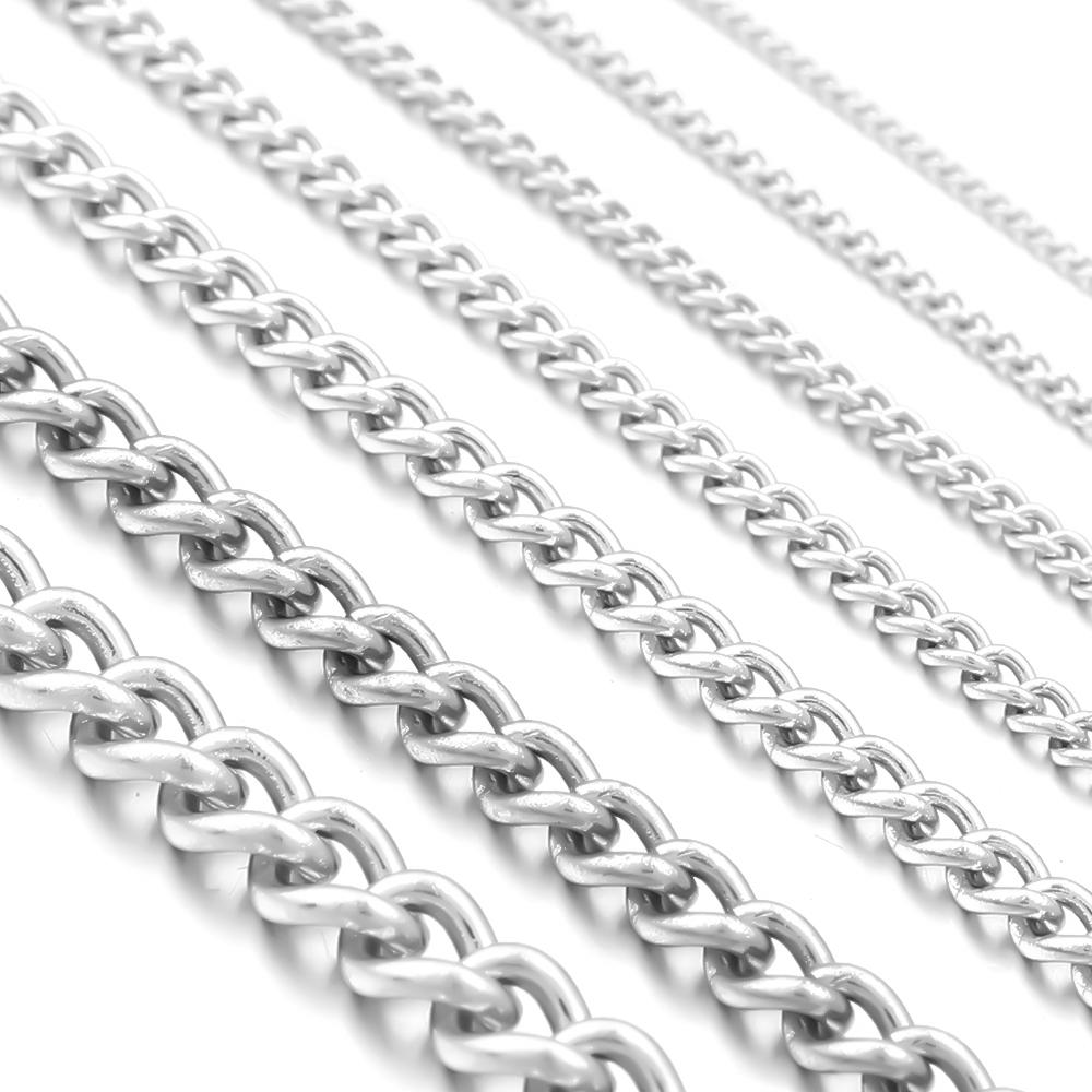 5Yards Stainless Steel Chains 1/1.5/2/2.5/3/3.5/4.5mm Bulk Link Chains For DIY Jewelry Making Necklace Bracelets Accessories
