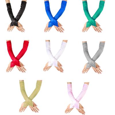  Elbow Gloves for Formal Event Party Costume Gloves Elegant Ceremony Gloves Women Stage Performances Arm Sleeves