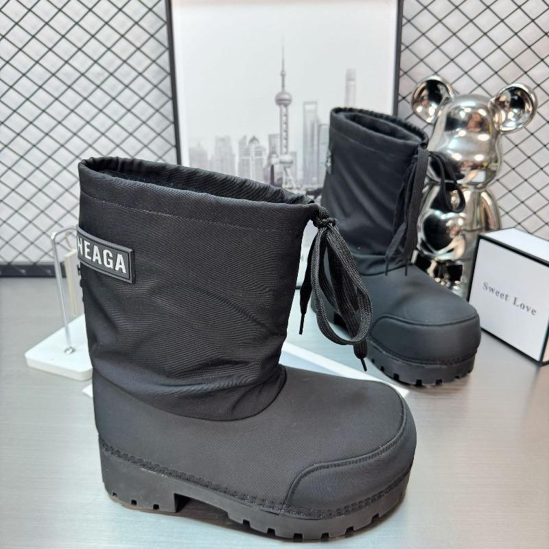 

Fashion snow boots women s 2 winter head big head ugly shoes drawstring lace-up thick-soled cotton shoes short cotton boots 40 чорний
