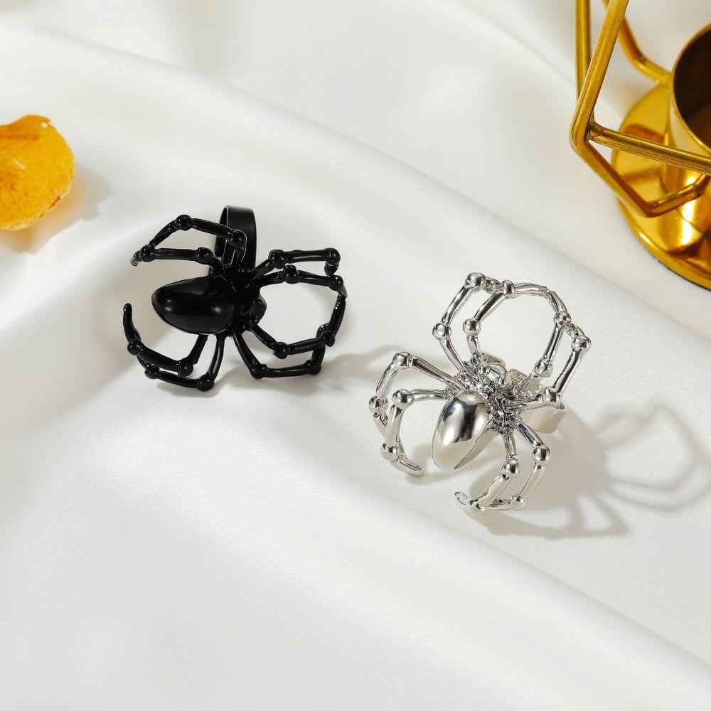 Gothic Hip Hop Promise Adjustable Stainless Steel Rock Spider Ring Simulation Animal Halloween Punk