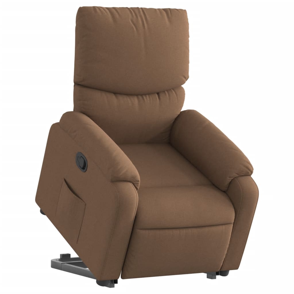 Vidaxl Lift Recliner, Brown, Fabric Upholstered