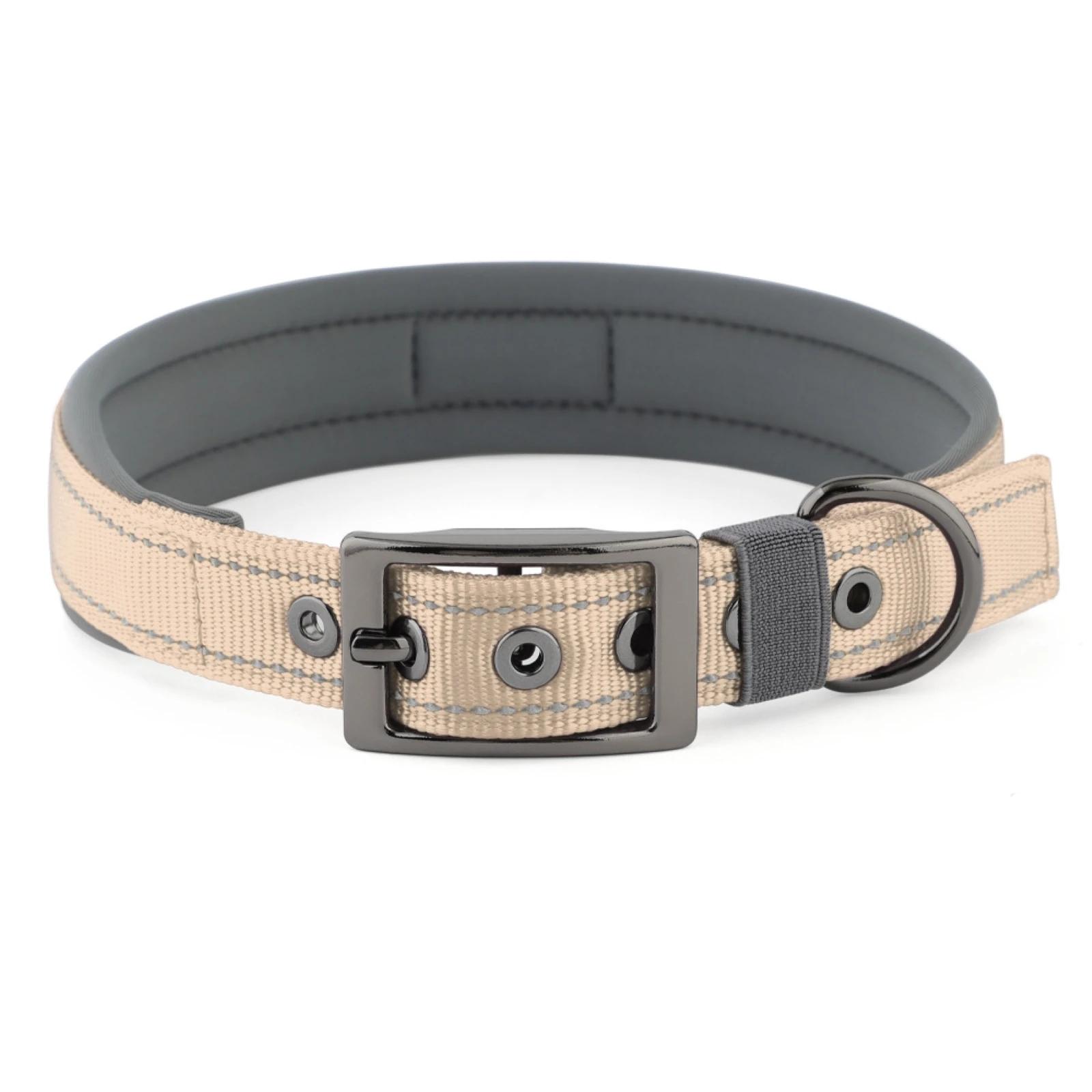 

Soft Padded Reflective Dog Collar Adjustable Nylon Pet Neck Strap for Medium Large Dogs Comfortable Anti-Choke Puppy Training S