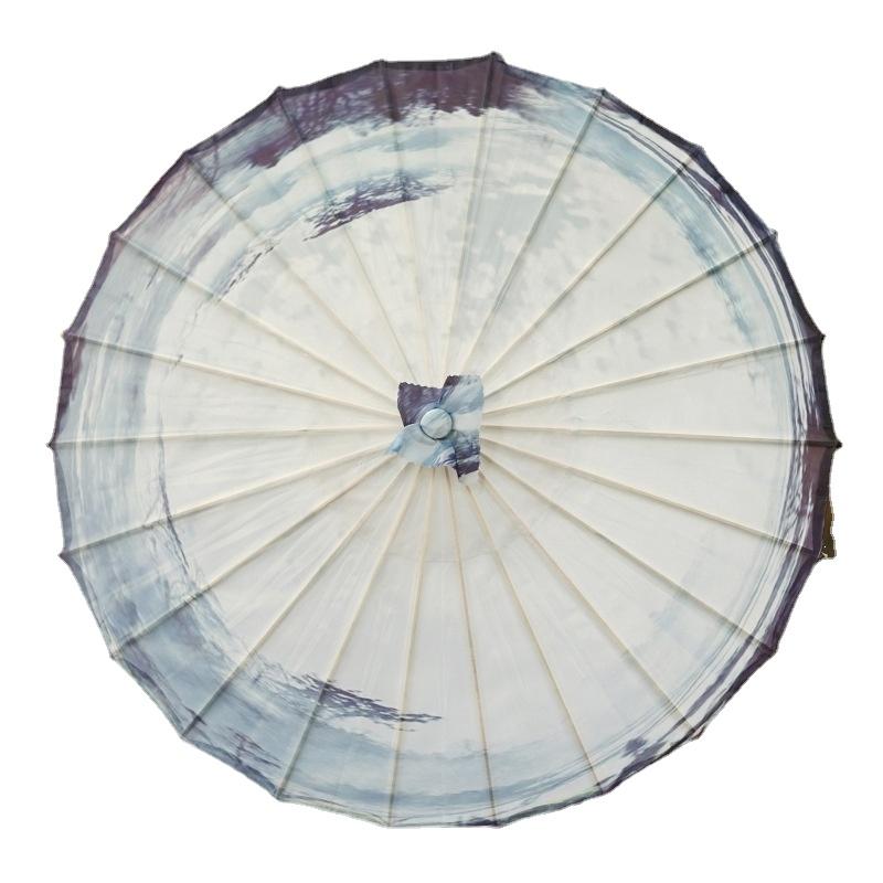 Ancient Lotus Flower Umbrella for Women Hanfu Antique Oil Paper Umbrella Photography Props Dance Performance Parasol