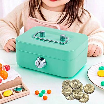 Sparschwein Mini Geld Safe für Kinder Geschenk Geldkassette Abschließbar Metall Tragbar mit Schlüssel Münzbänke