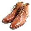 Great Santoni Ankle Boots 6466 Inner Wing Style, Straight Tip, Lace-up Brown Leather Mens 6.5 Used