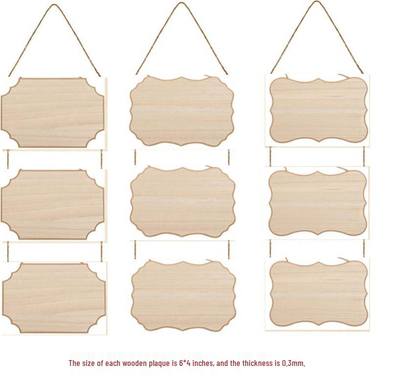 

Rectangular Wooden Pendants with Hemp Rope, 6x4 inches, Set of 9 (3 per Style) for DIY Crafts 15.3*10.2 CM