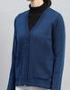MONTE CARLO Womens Blue Solid V Neck Full Sleeves Cardigan