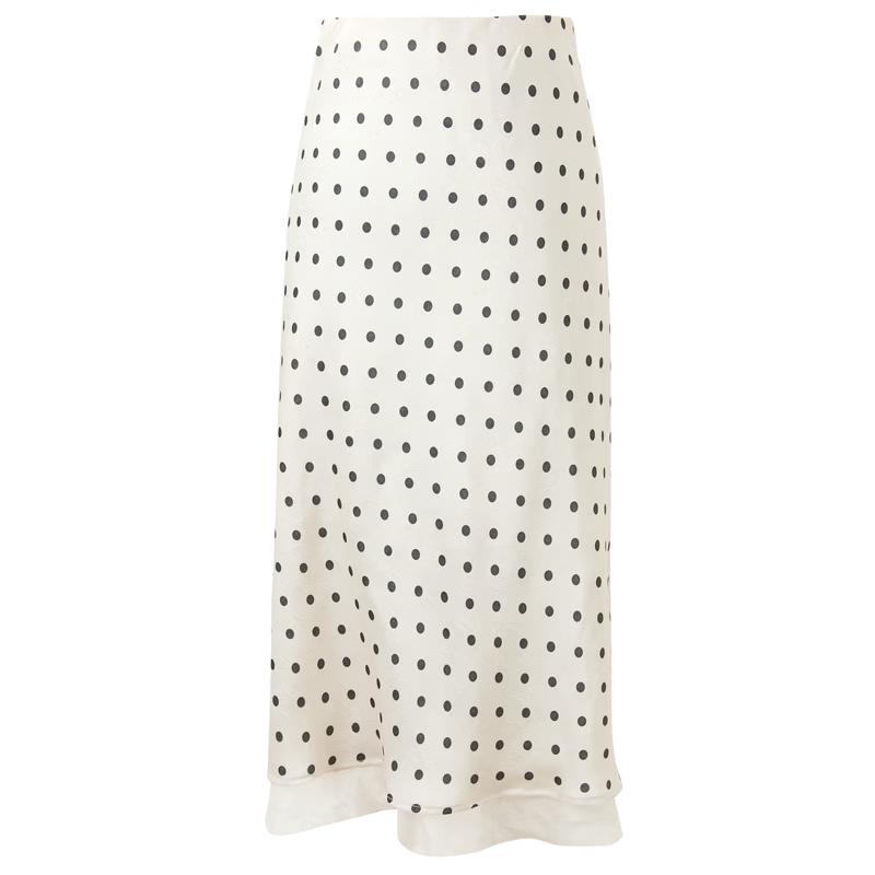 ibudu Polka Dot Organza Spliced Long Skirt XL