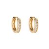 Classic Pave Diamond Hoop Earrings For Women Exquisite Niche Personalized Sparkling Circle Ear Cuffs Versatile Jewelry