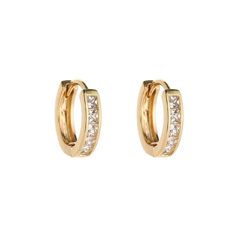 Classic Pave Diamond Hoop Earrings For Women Exquisite Niche Personalized Sparkling Circle Ear Cuffs Versatile Jewelry