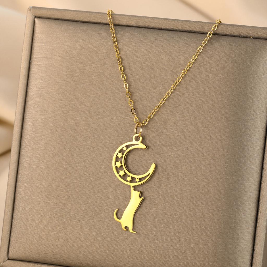 Kinitial Exquisite Fashion Necklace Animal and Cat Lovert Gift, Mom, Friend Valentine's Day Birthday Gift