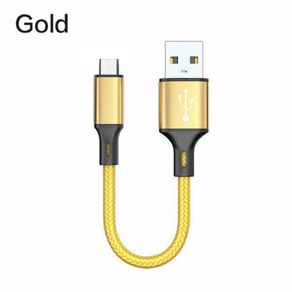 Fast Charging Nylon Braided USB C To Micro USB Data Sync Cable 25CM Compatible with Smartphones Tablets Durable and Flexible