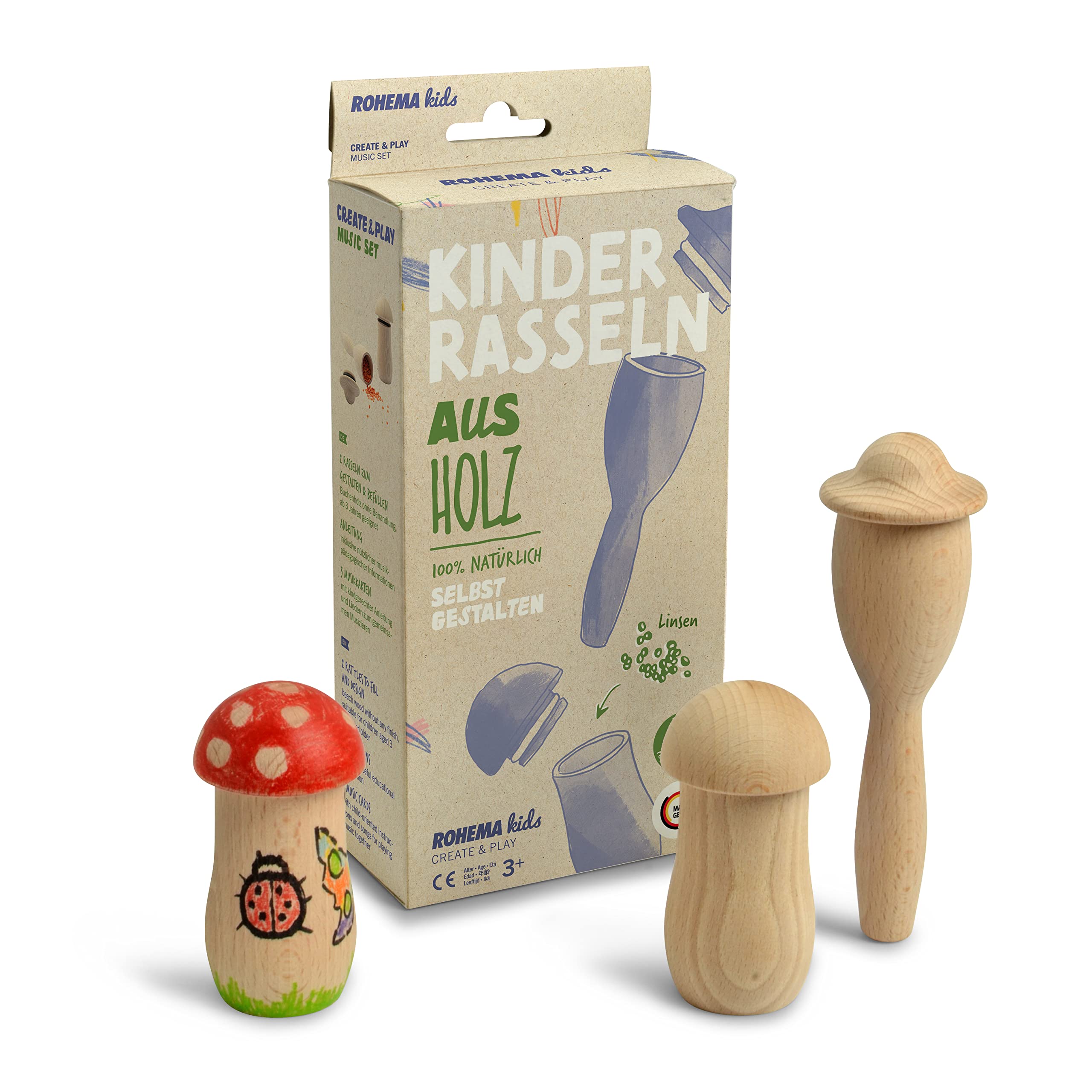 

ROHEMA Kids Percussion Create & Play Set with Mushroom Shaker and Maracas (618075)