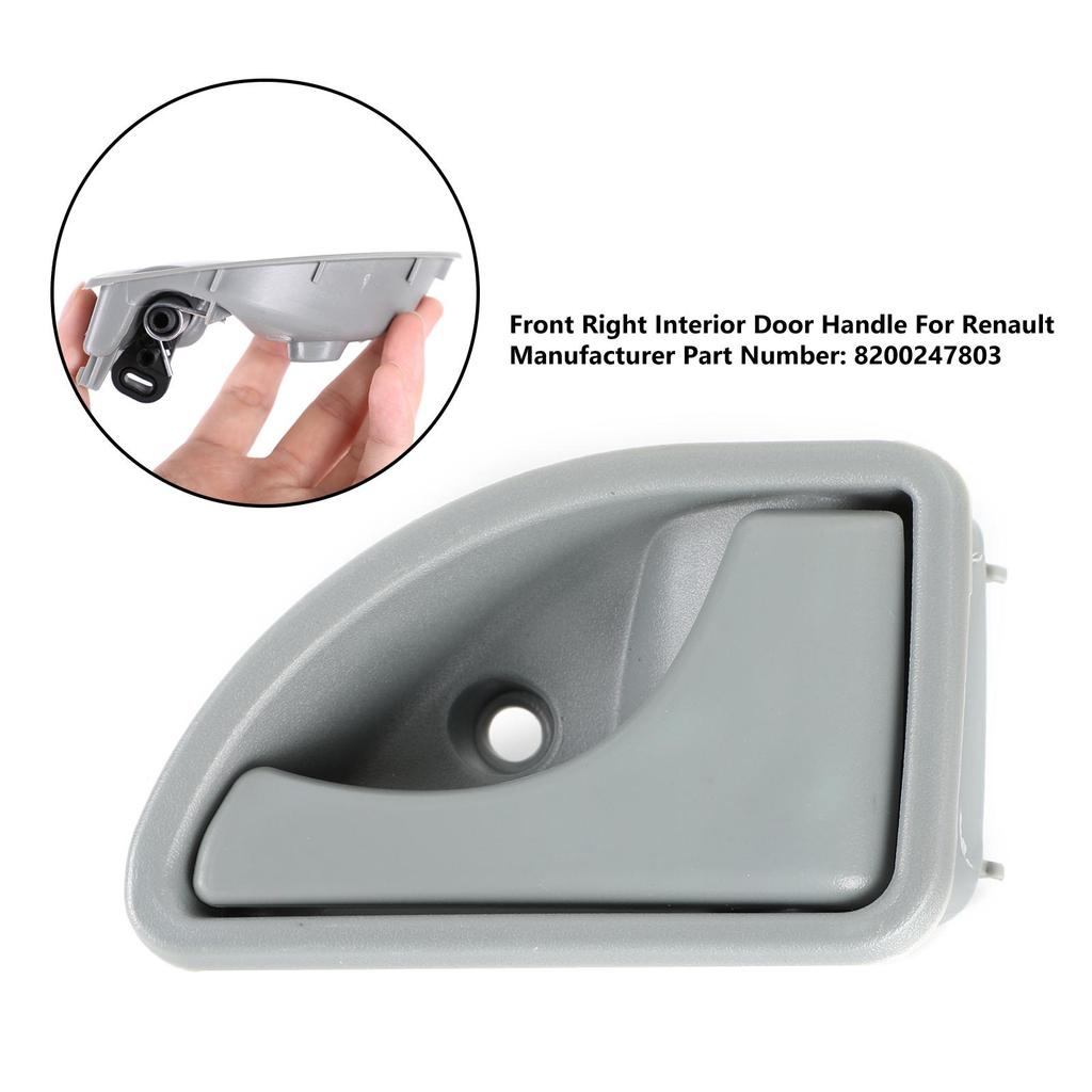 Inner Door Handle Gray Front Left/Right For Renault Kangoo Twingo I